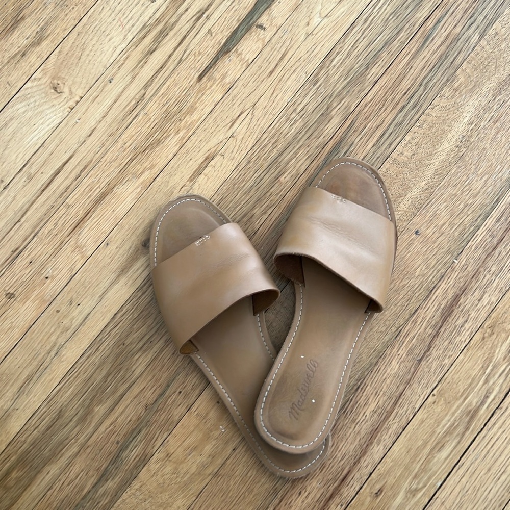 Madewell boardwalk post slide leather sandals